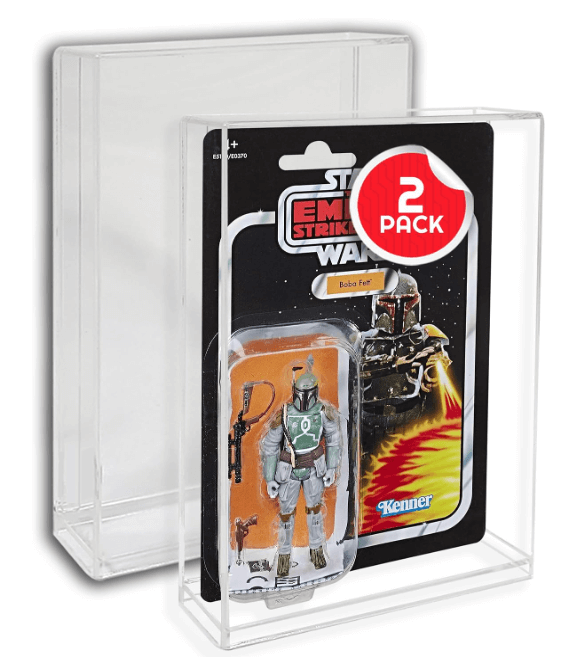EVORETRO Acrylic Display Case for Star Wars & GI-Joe Carded 3.75" Action Figure Pack of 2