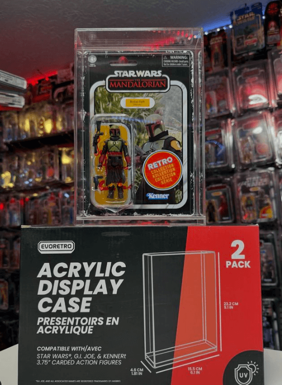 EVORETRO Acrylic Display Case for Star Wars & GI-Joe Carded 3.75" Action Figure Pack of 2