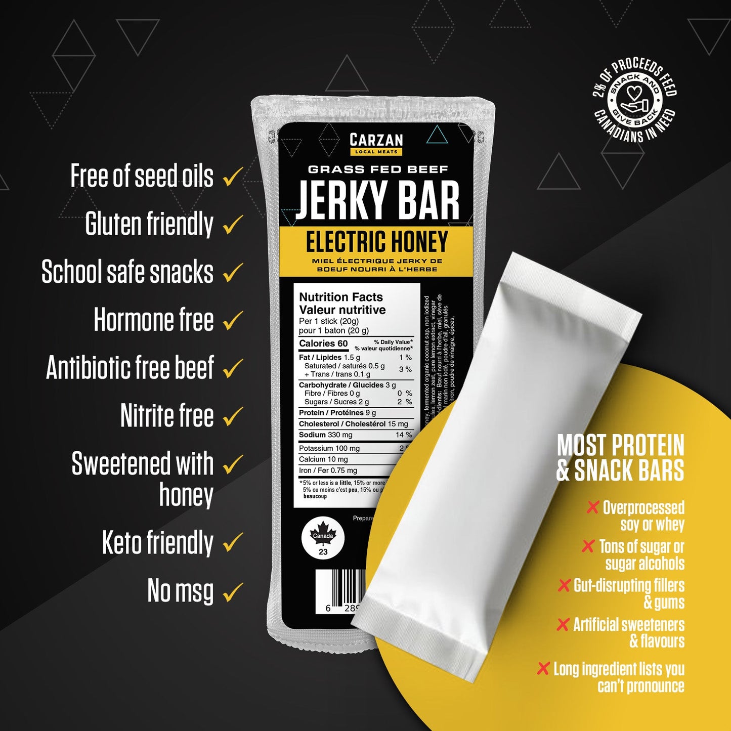 Electric Honey Grass-Fed Beef Jerky Bars