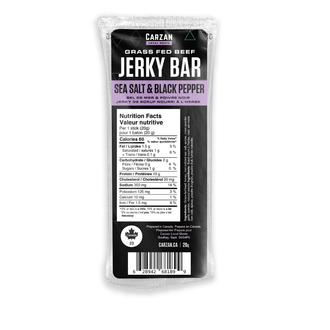 Sea Salt & Black Pepper Grass-Fed Beef Jerky Bars