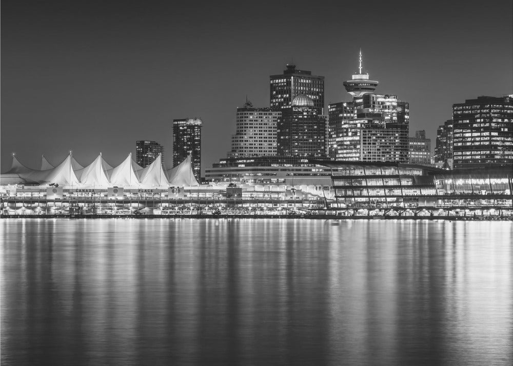 Wall art Charming evening impression from Vancouver | Monochrome