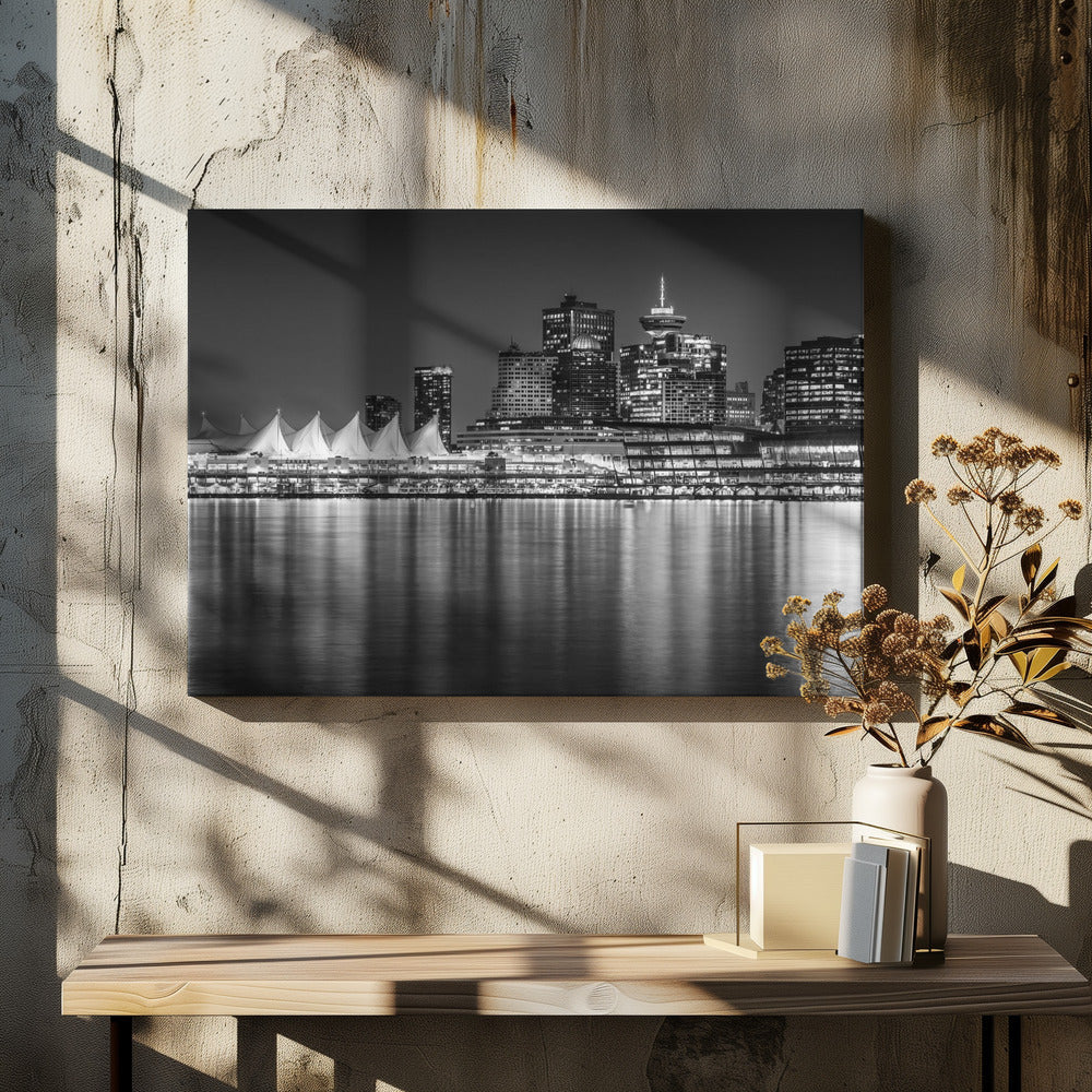Wall art Charming evening impression from Vancouver | Monochrome