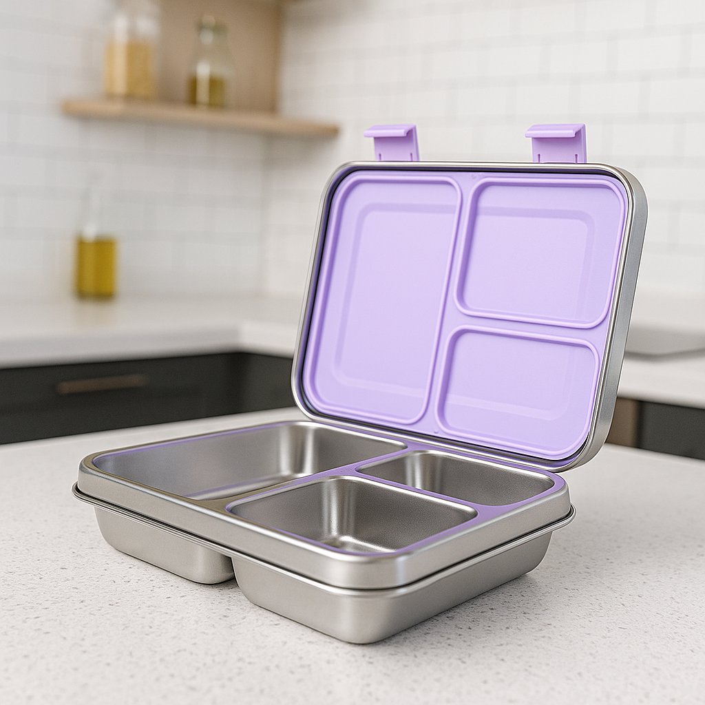 Stainless Steel Leak Proof Lunch Box with Compartments – Bento Style for Kids & Adults