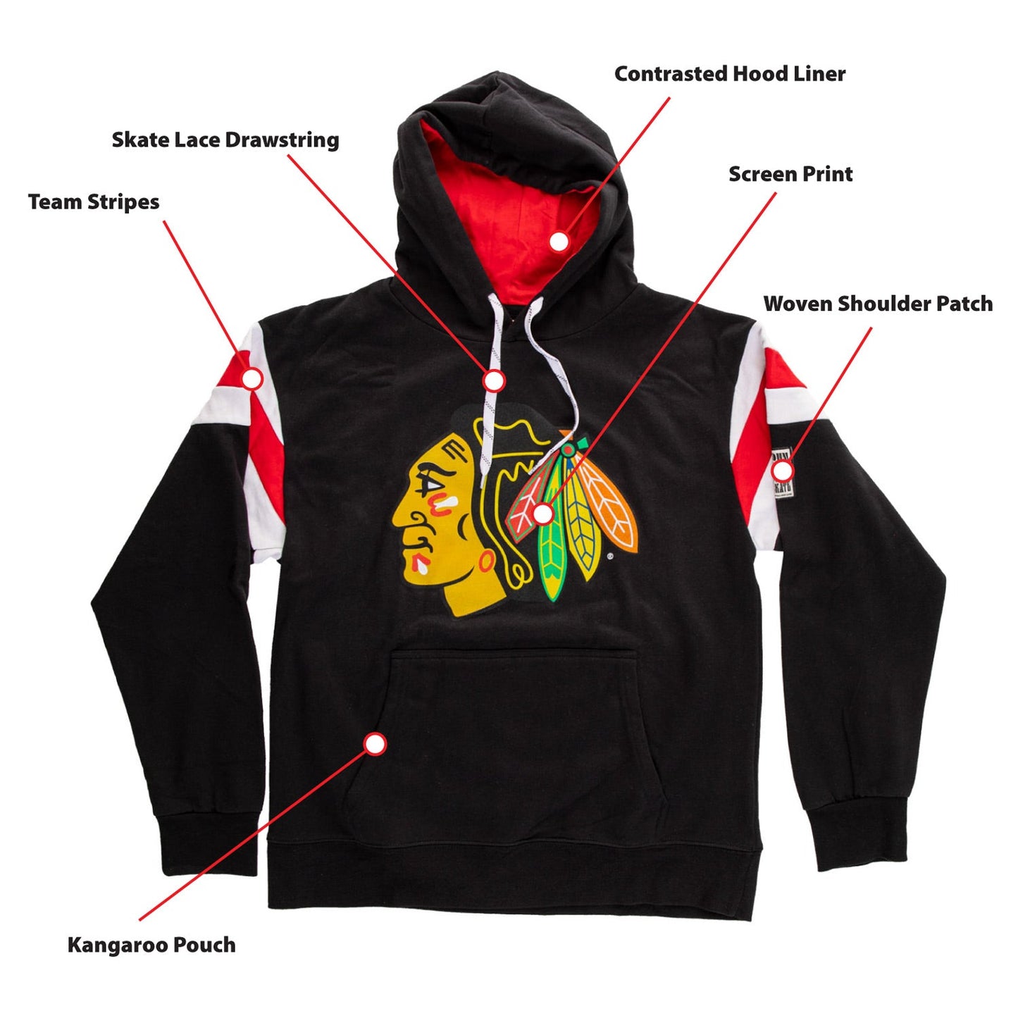 Chicago Blackhawks Varsity Retro Style Hoodie