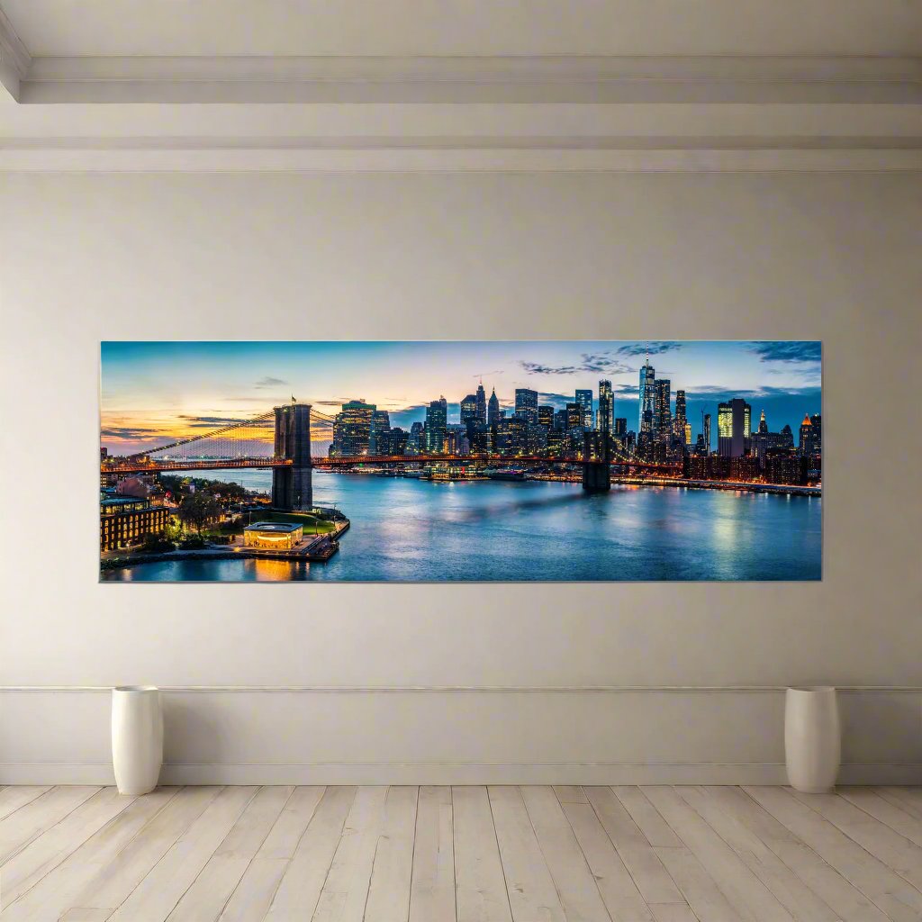 Cities Skylines-NYC Sunset Bridge-Wall Art