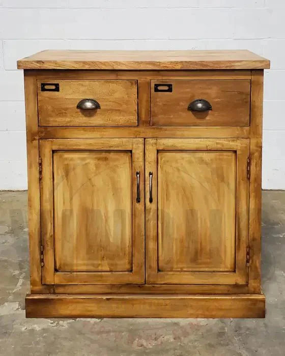 Commode campagnard en bois de manguier fini patine naturel