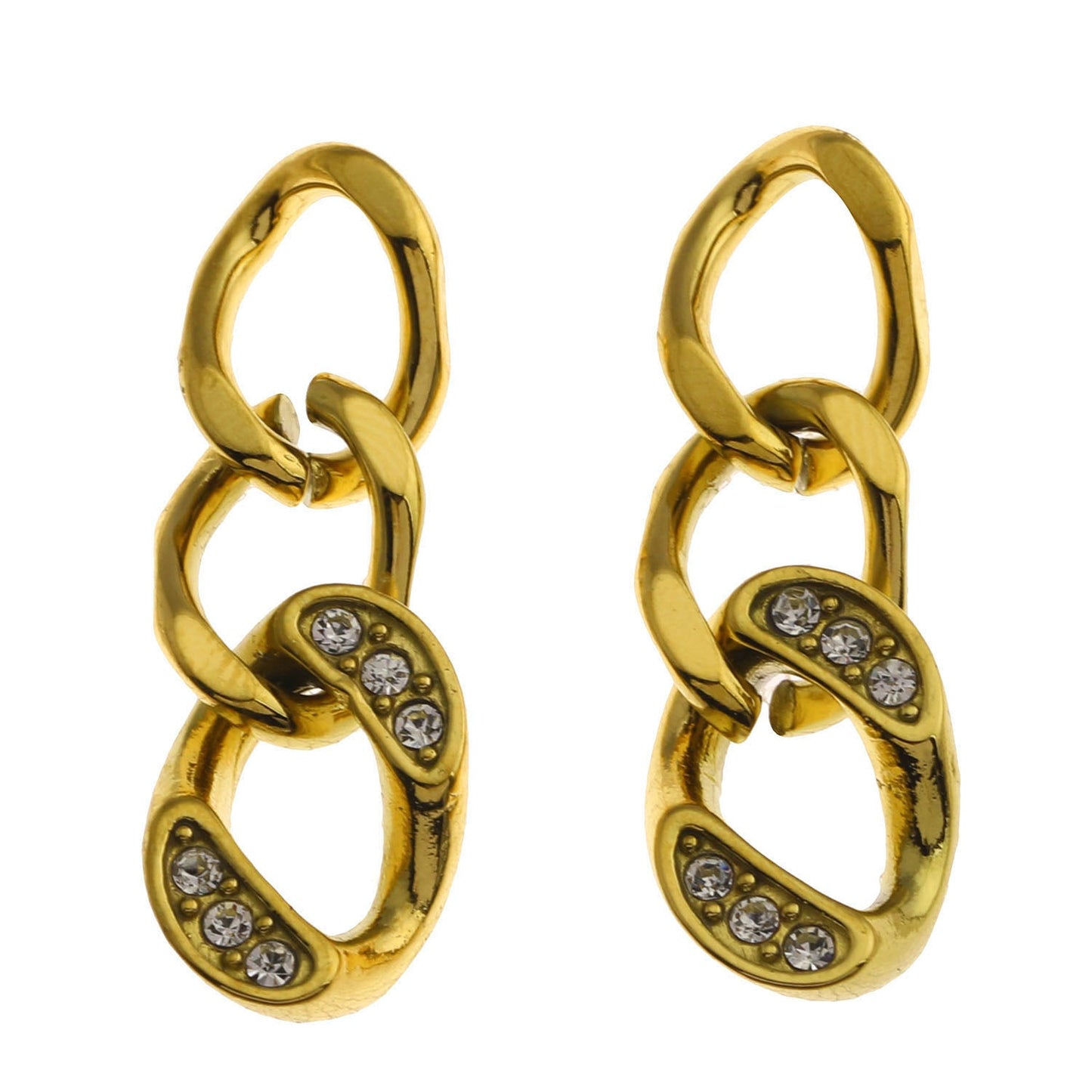 CUBA Cuban-Link Chain Zirconia Drop Earrings