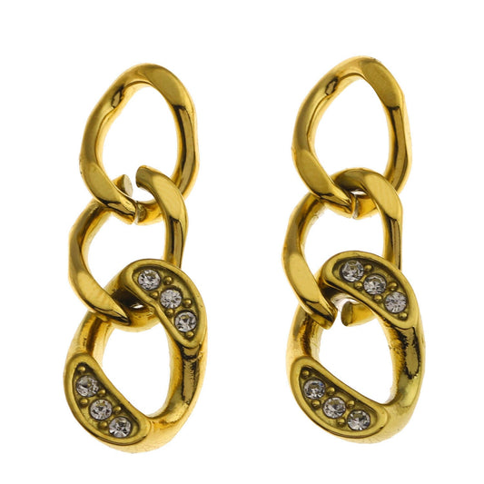 CUBA Cuban-Link Chain Zirconia Drop Earrings