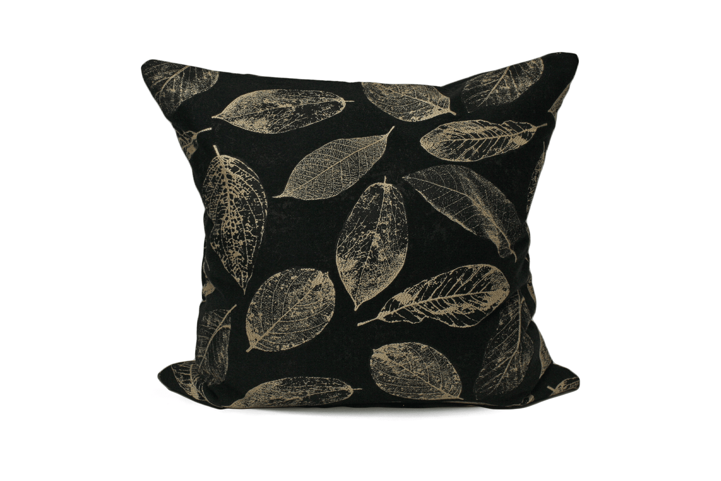 Black Leaf Cushion Cover