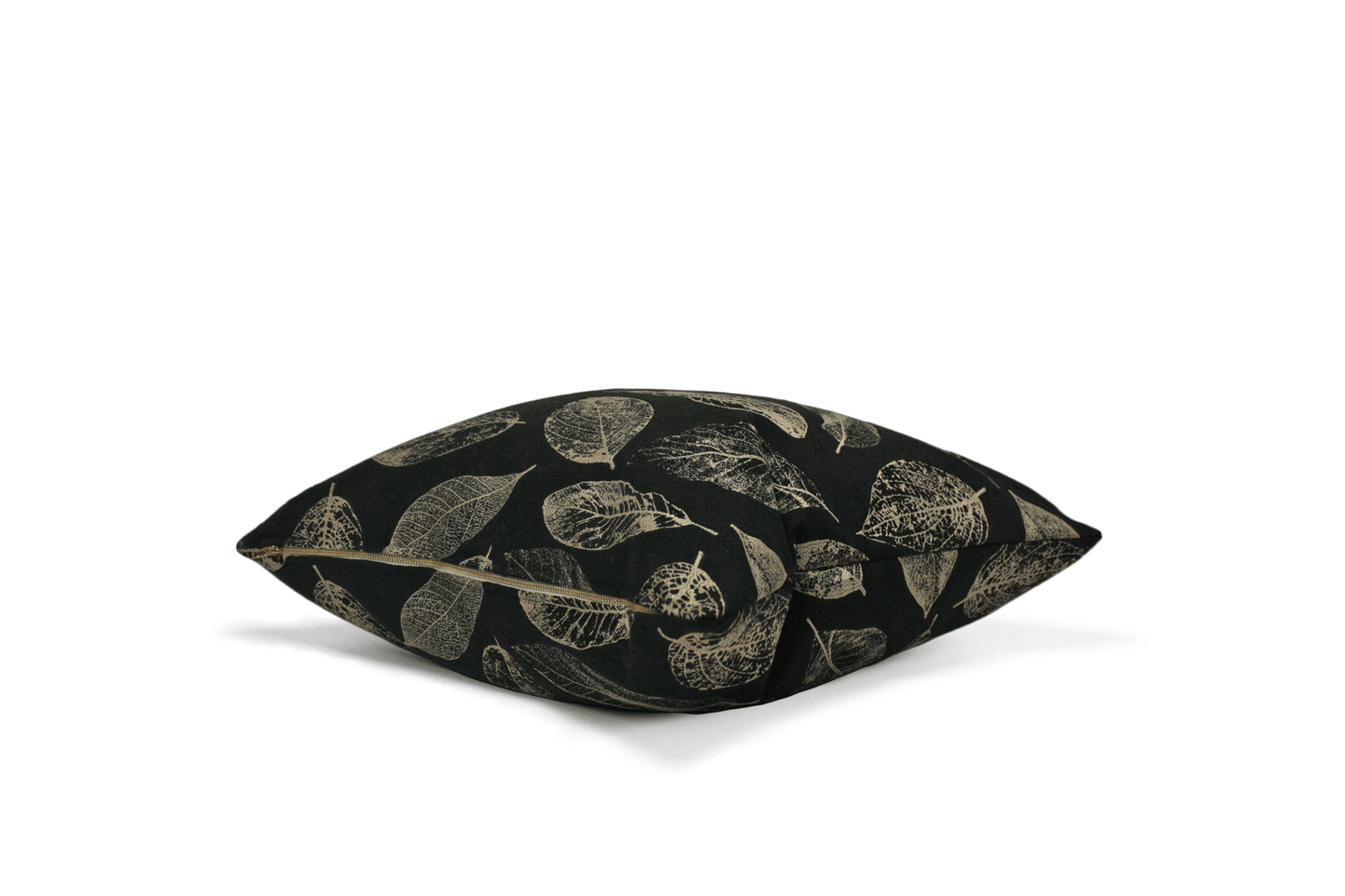 Black Leaf Cushion Cover