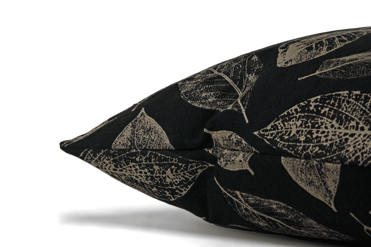 Black Leaf Cushion Cover