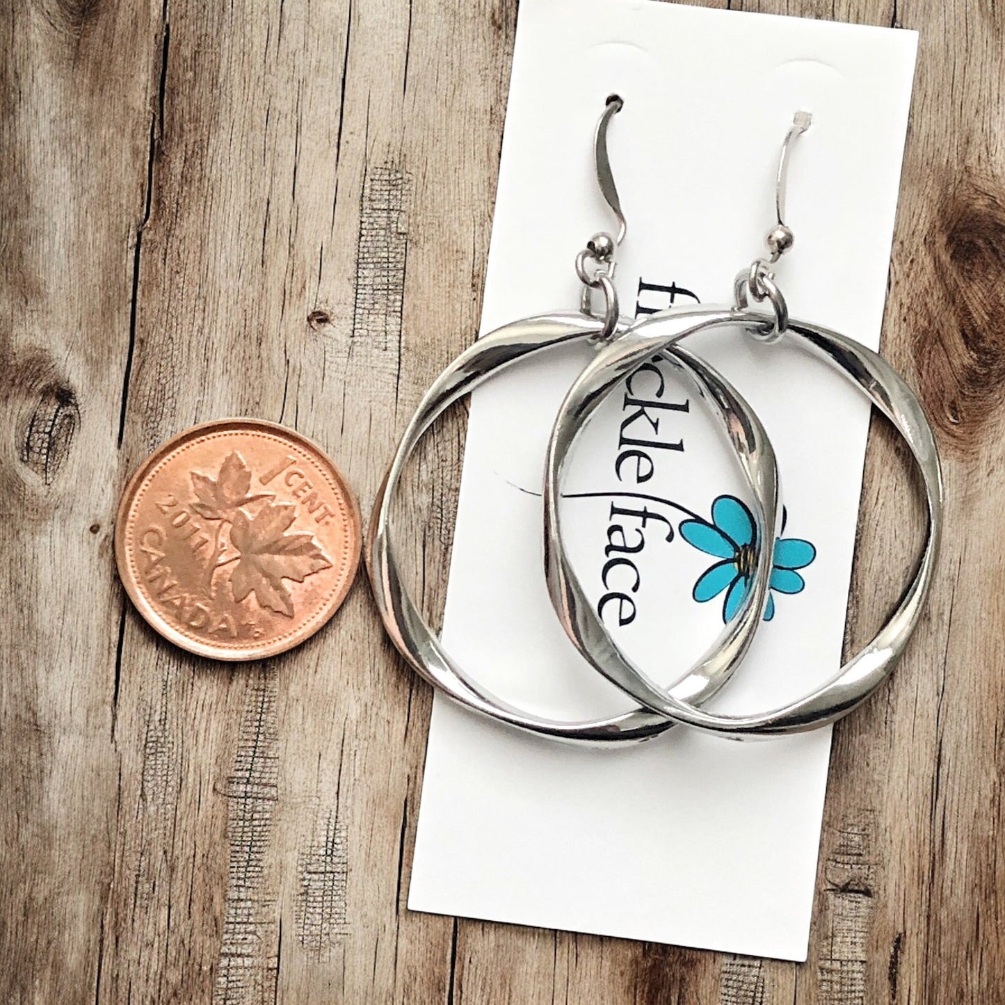 Lightweight Twisted Hoop Earrings – Non-Tarnish Rhodium Plated