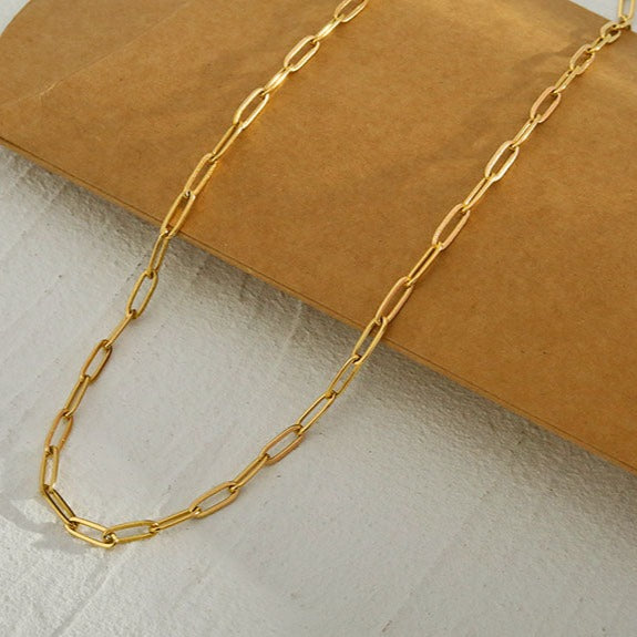 DALIA: Essential Gold Chain Link Paper-Clip Necklace