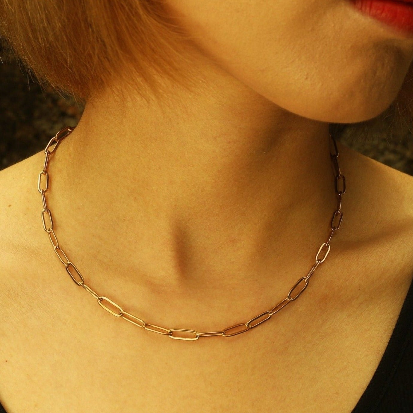 DALIA: Essential Gold Chain Link Paper-Clip Necklace