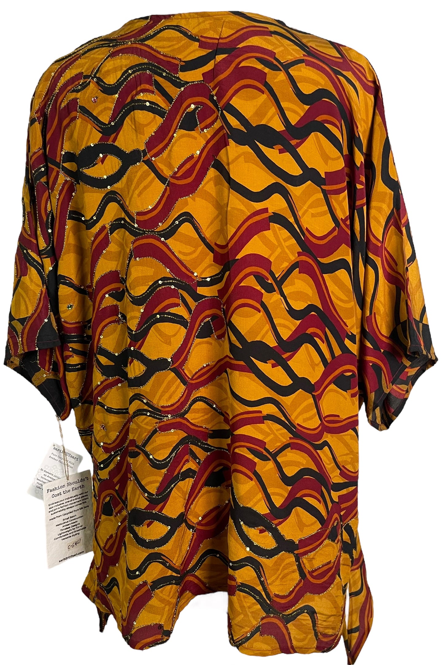 PRC6461 Avatar Pure Silk Long Tunic with Side Ties