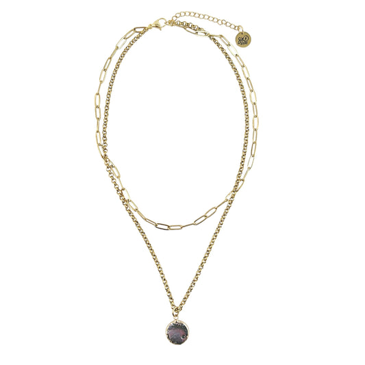 Black Keshi Pearl Double Strand Necklace