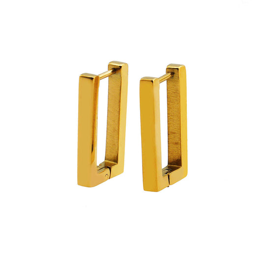 Style DELILAH: Rectangular Mini Hoop Earrings in Gold