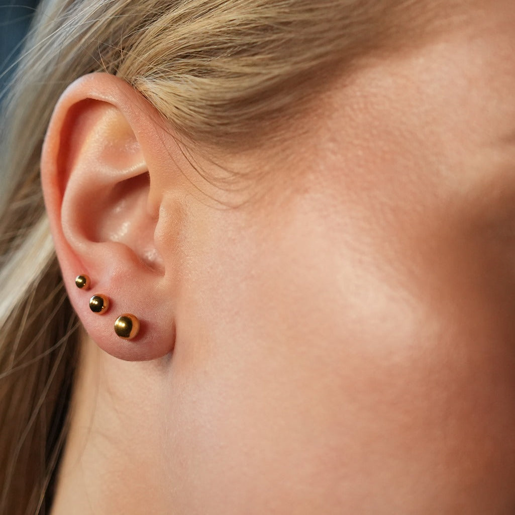 DESTINY 3-Pair Rounded Bead Classic Stud Set