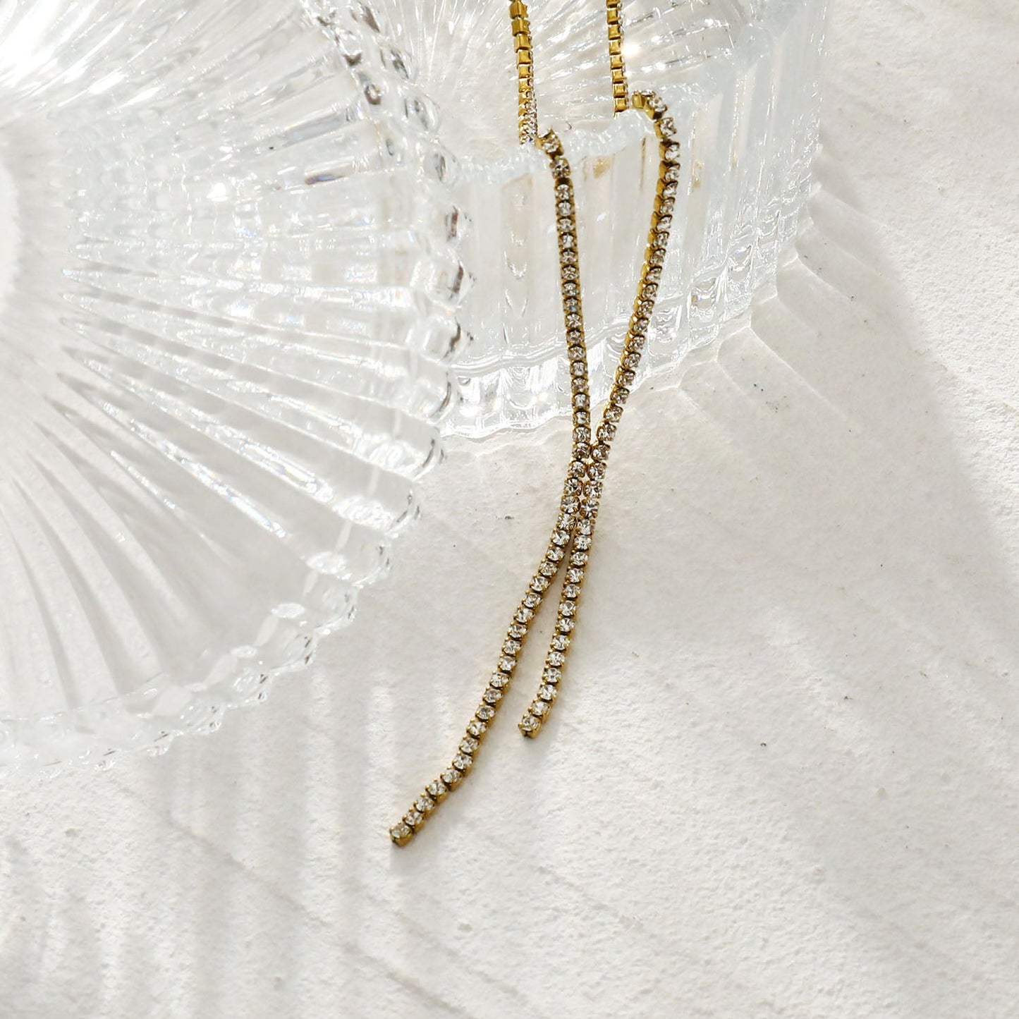 DIANA Pavé Zirconia String Chain Necklace with a Lariat Detail