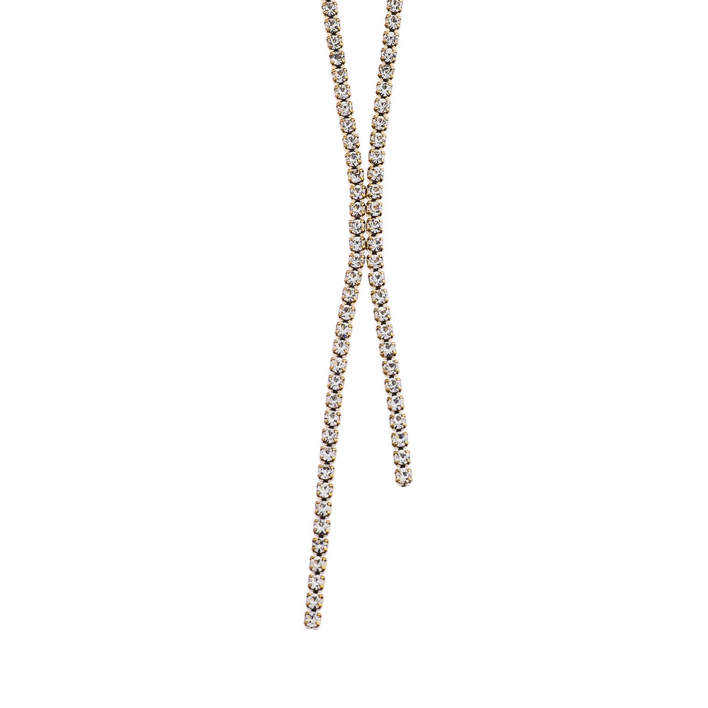 DIANA Pavé Zirconia String Chain Necklace with a Lariat Detail