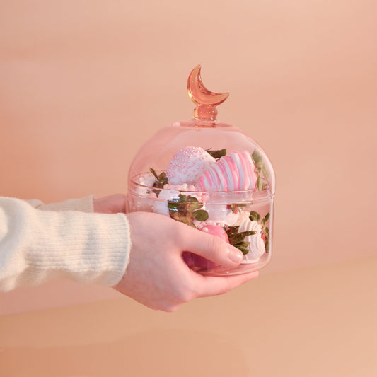 Glass Moon Dome Jar - Cotton Candy