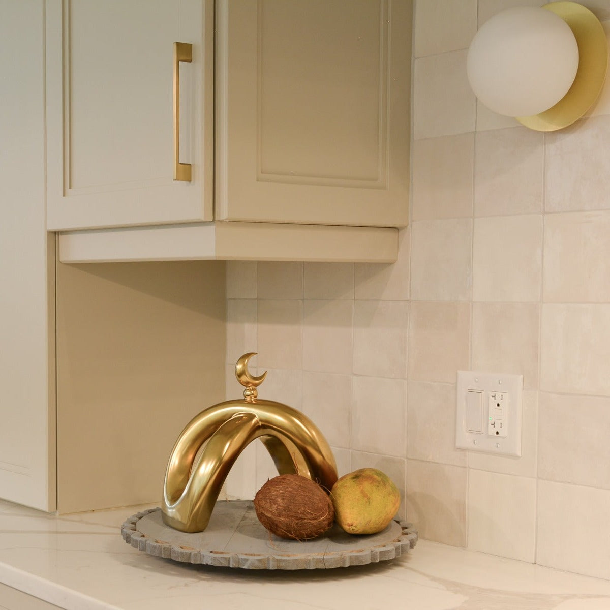 Crescent Knot Sculpture: Rustic Gold