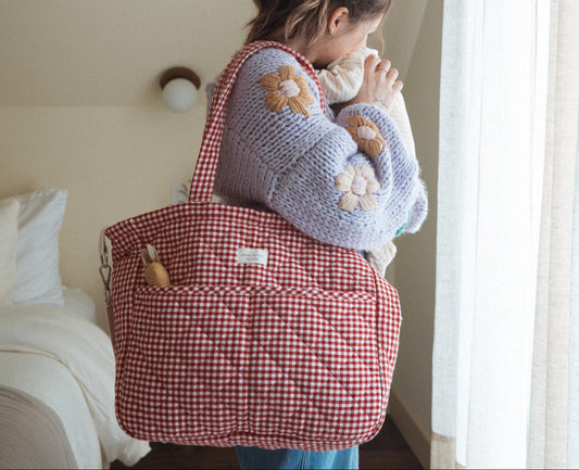 Sac à couches en coton biologique - Collection Vichy