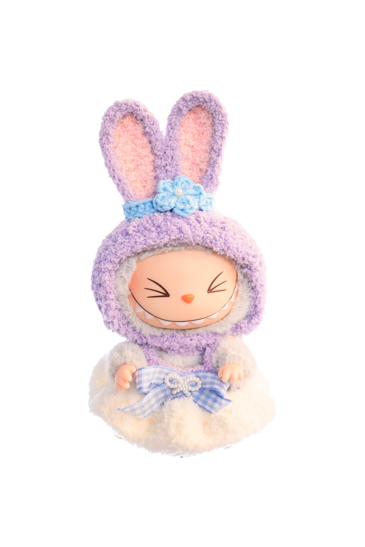 Handmade Labubu Outfit – Purple Bunny Edition