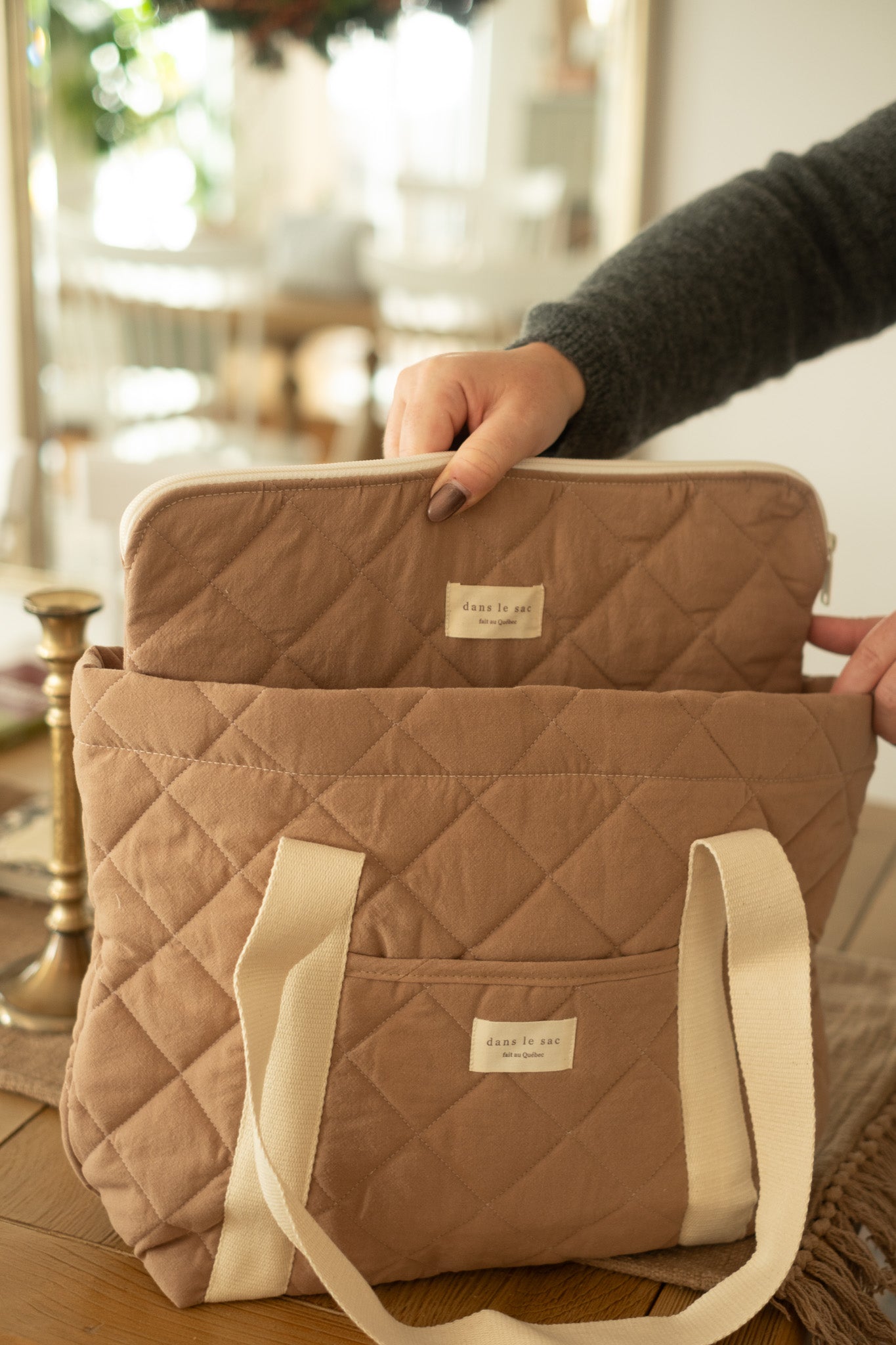 Fourre-tout matelassé pour le quotidien