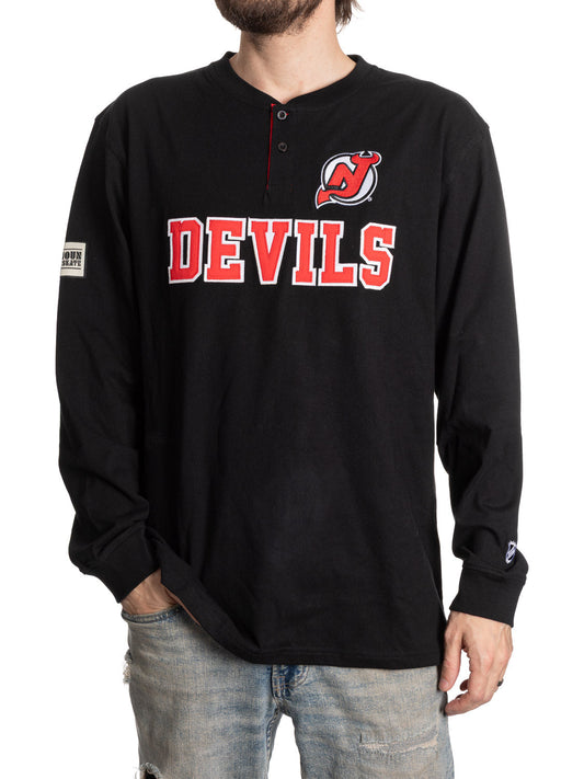 New Jersey Devils Long Sleeve Henley