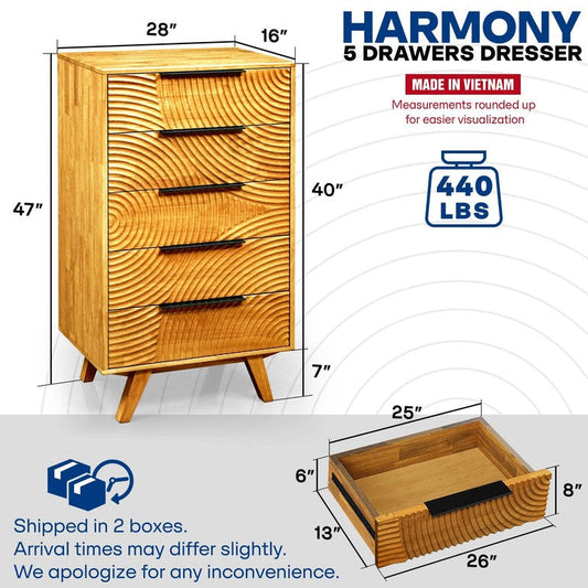 Harmony Dresser with 5 Drawers