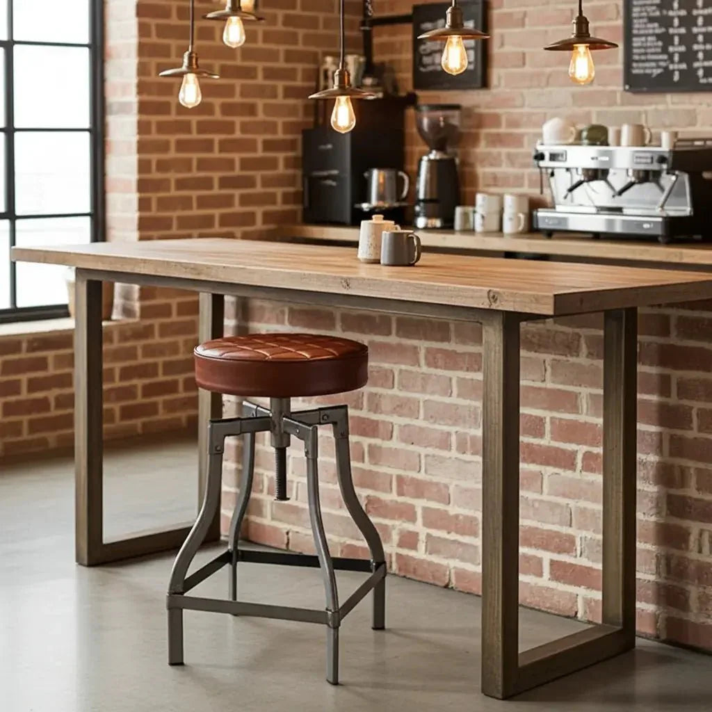 Tabouret de comptoir en cuir