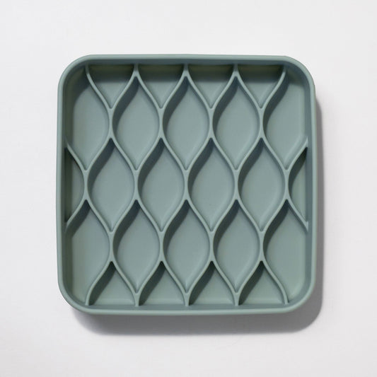 argyle slow feeder bowl - seafoam
