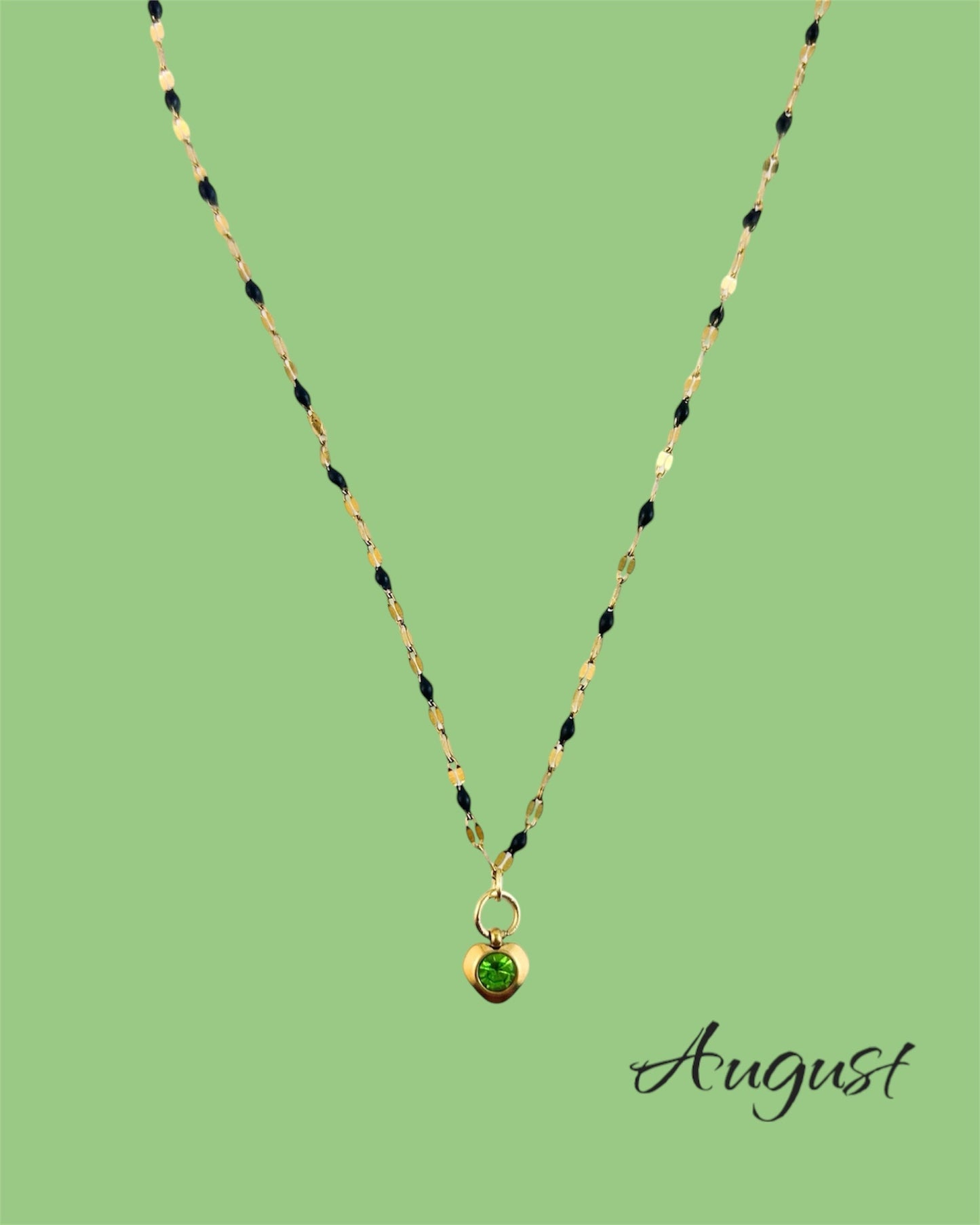 Heart Stone Necklaces in gold - various birthstone colours