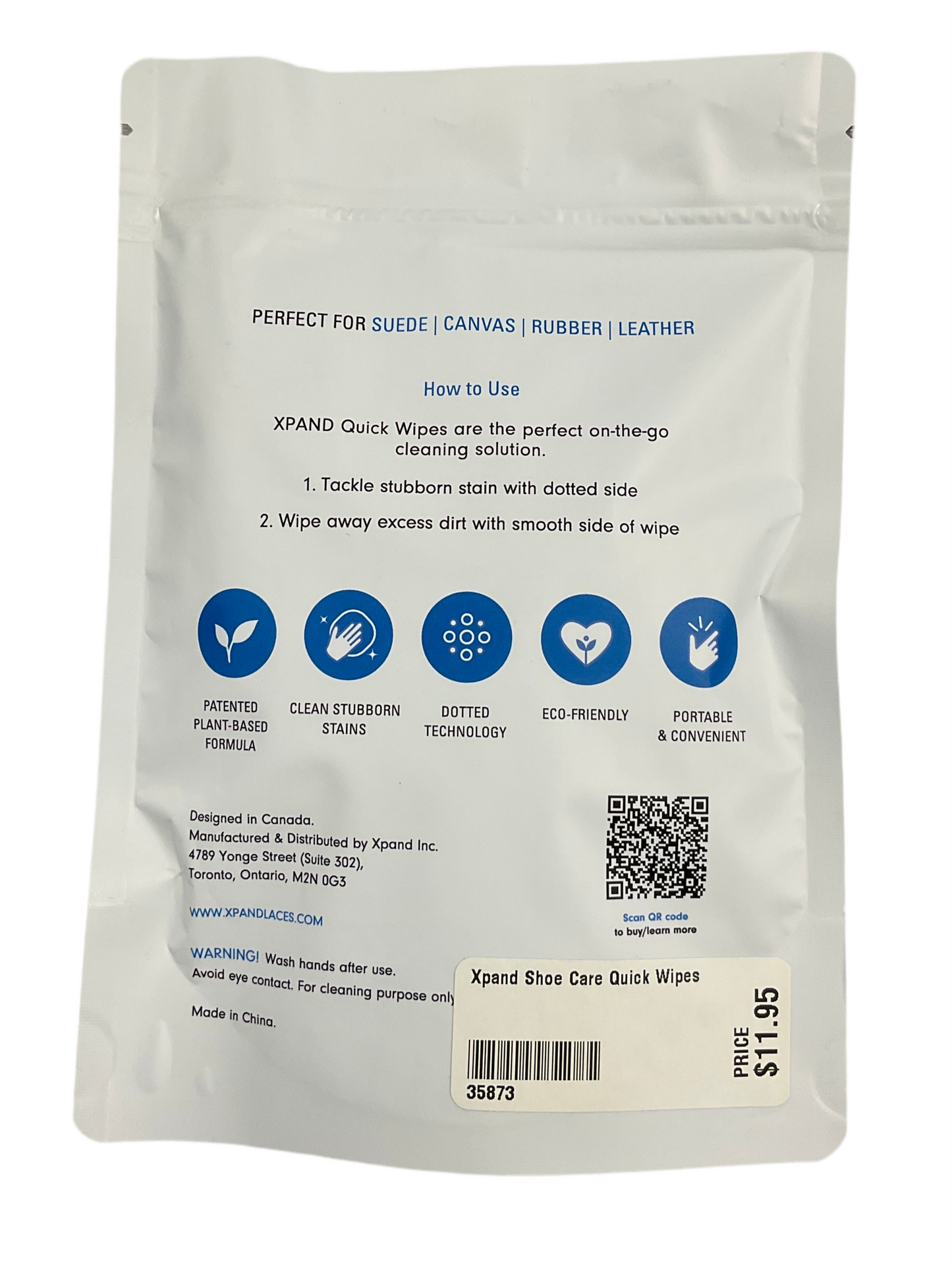 Xpand Shoe Care Quick Wipes