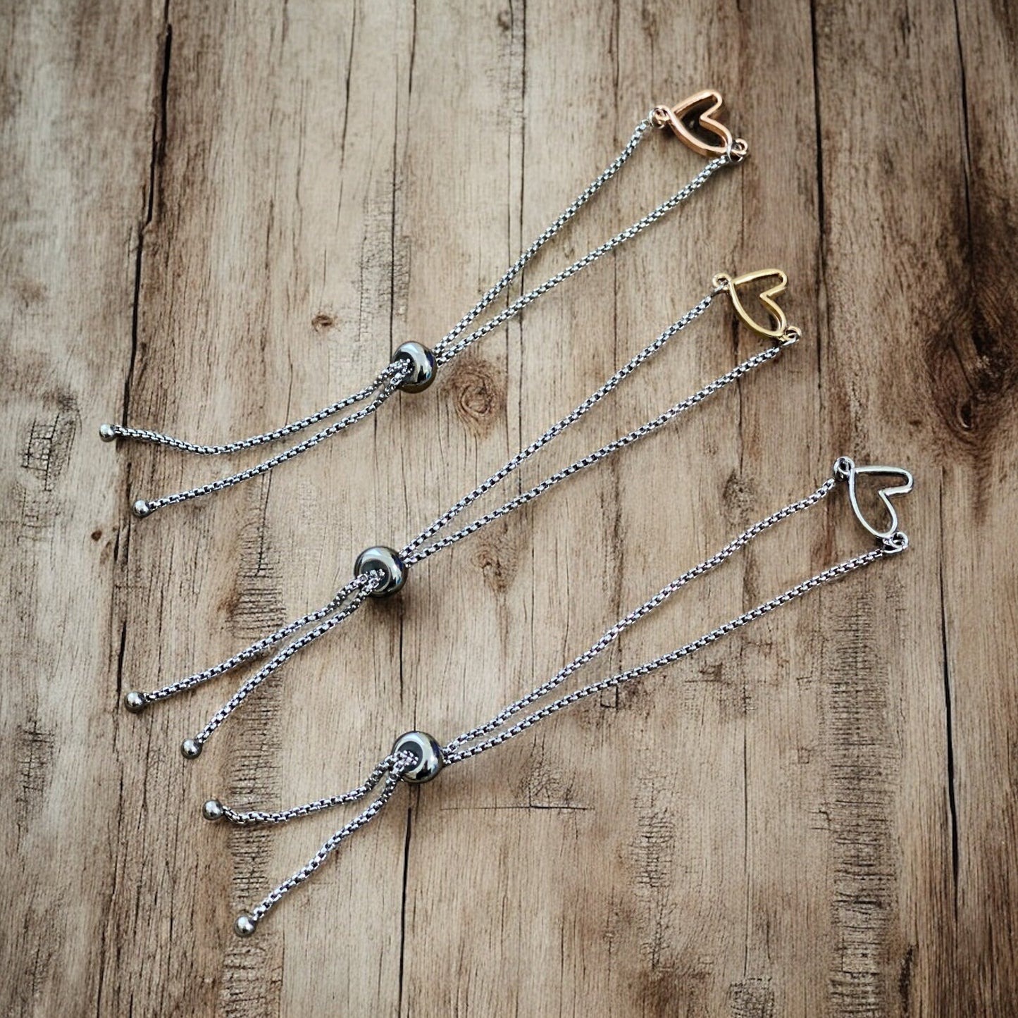 Adjustable Bracelet - Open Heart