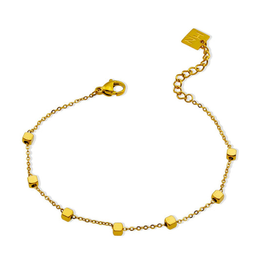 EFFIE Square Beads Gold Bracelet