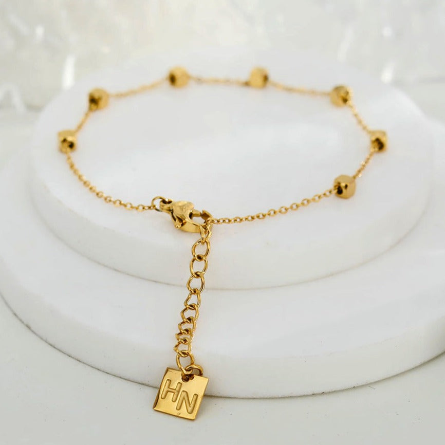 EFFIE Square Beads Gold Bracelet