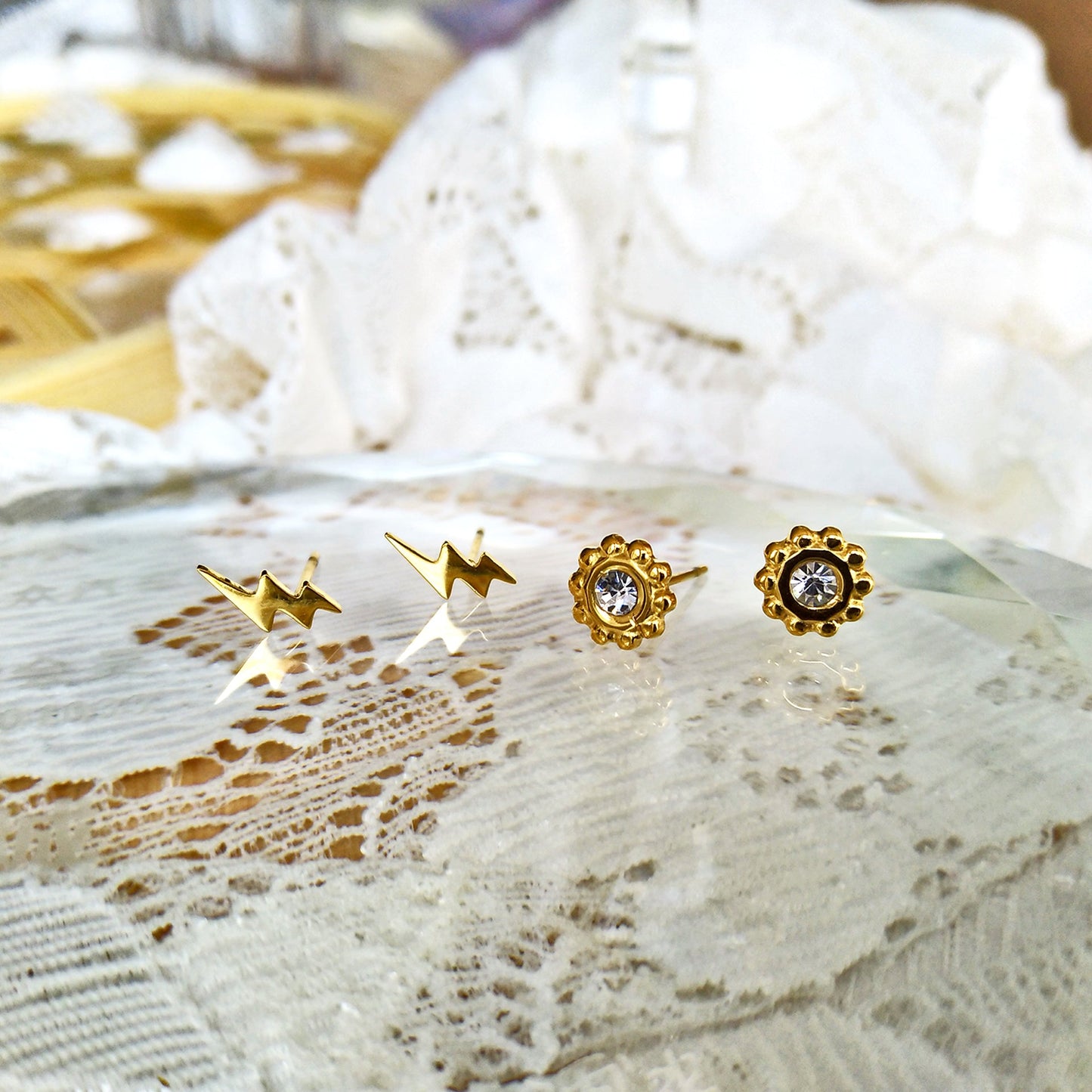 EKON 2-Pair Stud Earrings Set