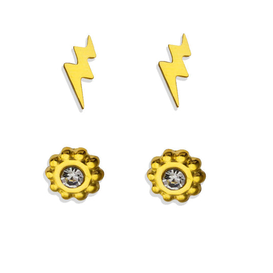 EKON 2-Pair Stud Earrings Set