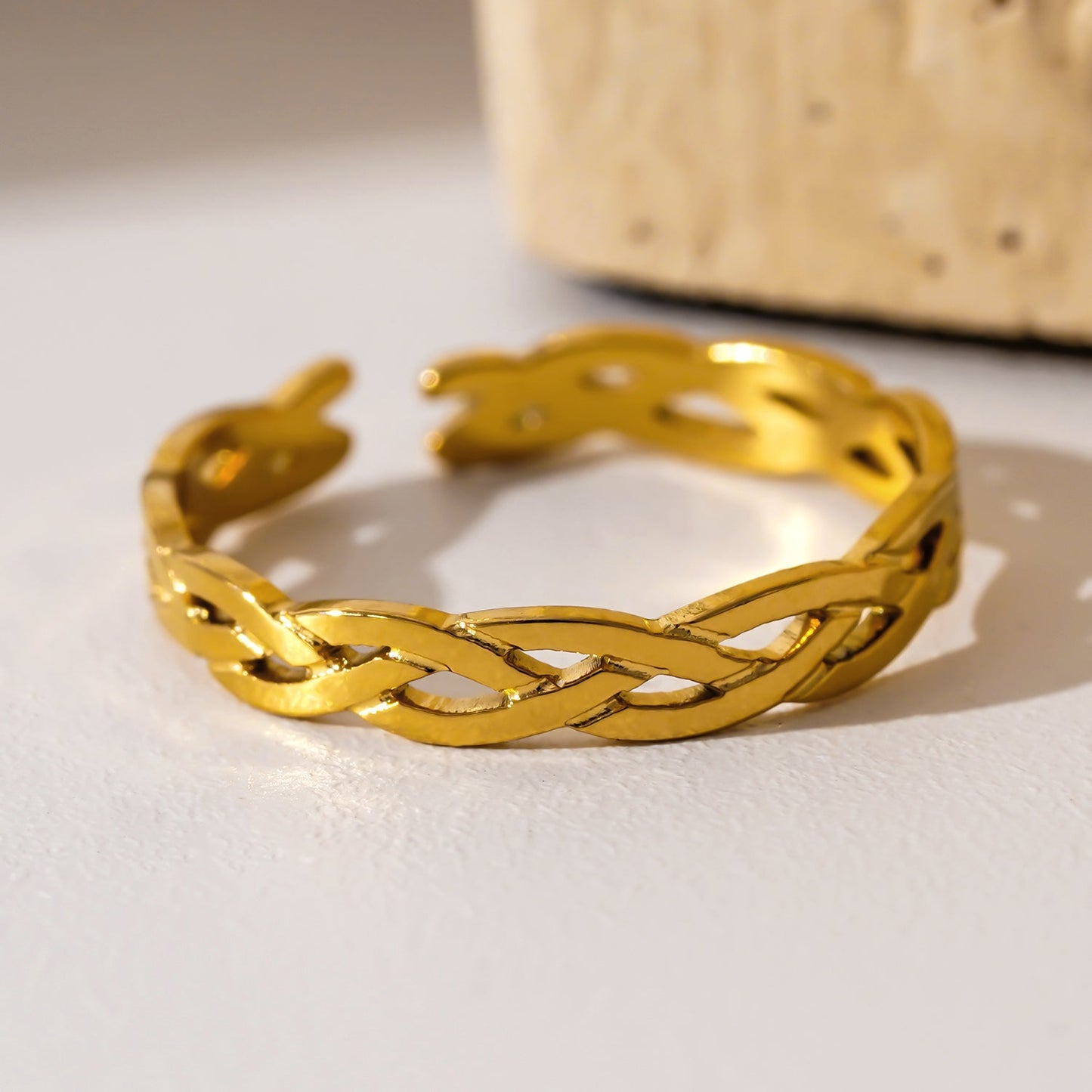 ELIOTT: Cross Over Weave Pattern Band Ring