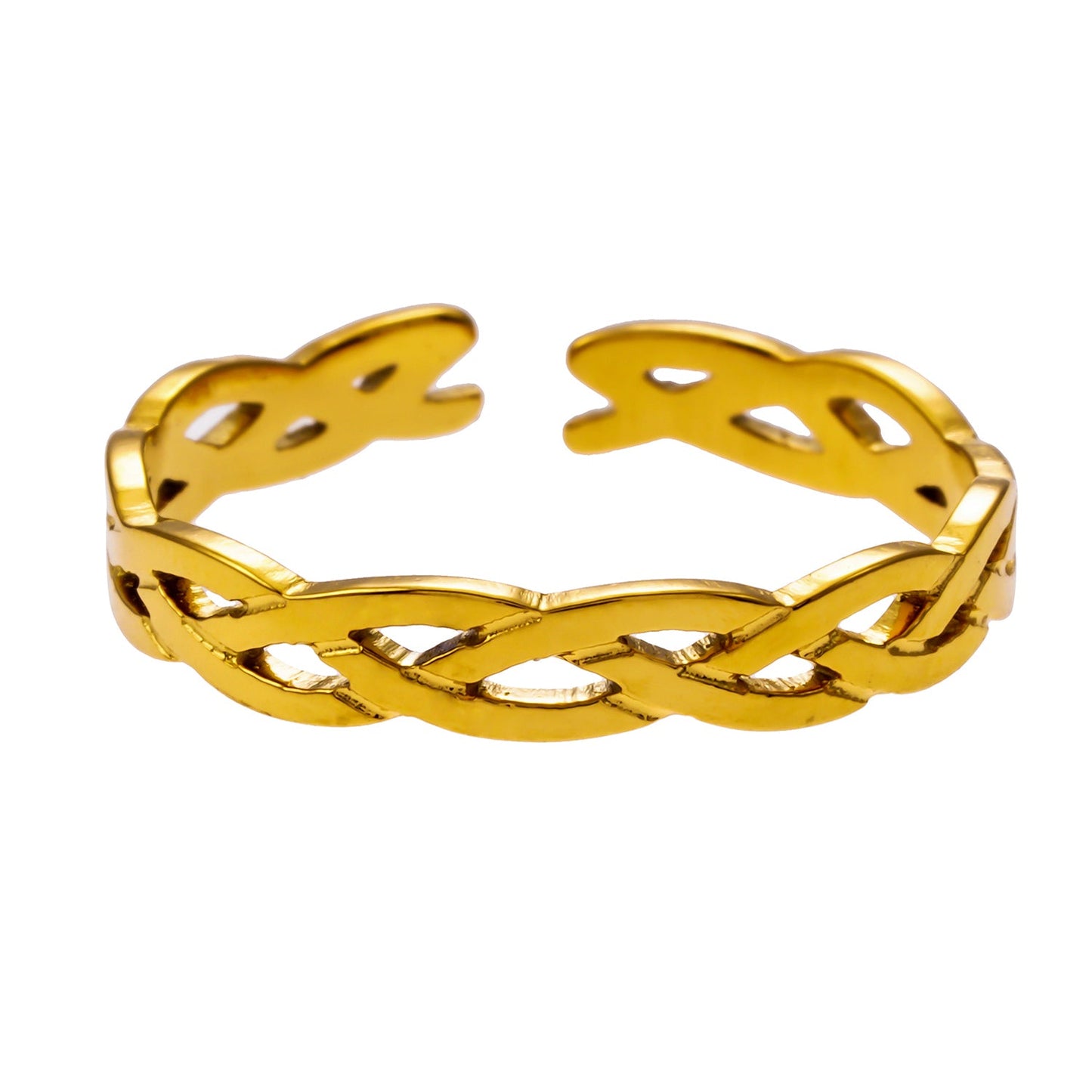 ELIOTT: Cross Over Weave Pattern Band Ring
