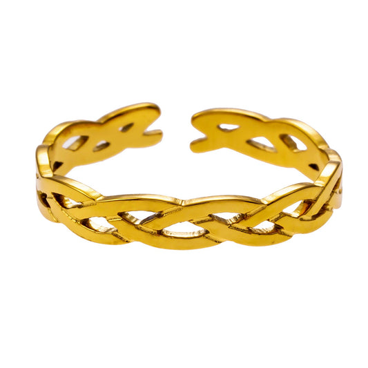 ELIOTT: Cross Over Weave Pattern Band Ring