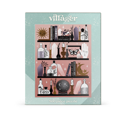 Mystic Bookshelf | 500-Piece Puzzle for Adults | Designed in Canada by Artist Kourtni Gunn