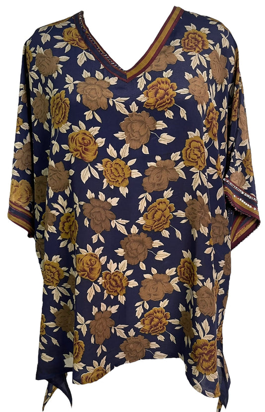 PRC6464 Avatar Pure Silk Long Tunic with Side Ties