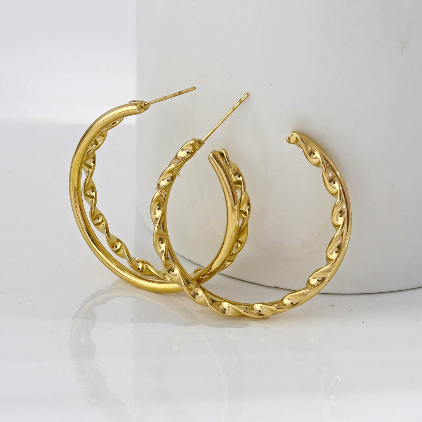 ESME Double Stacked Gold Hoop Earrings