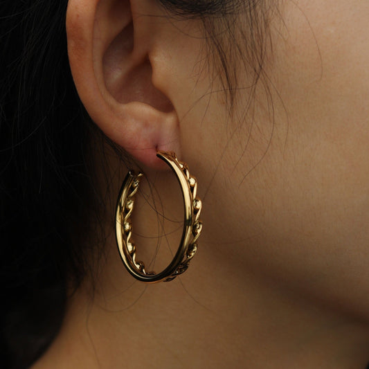 ESME Double Stacked Gold Hoop Earrings