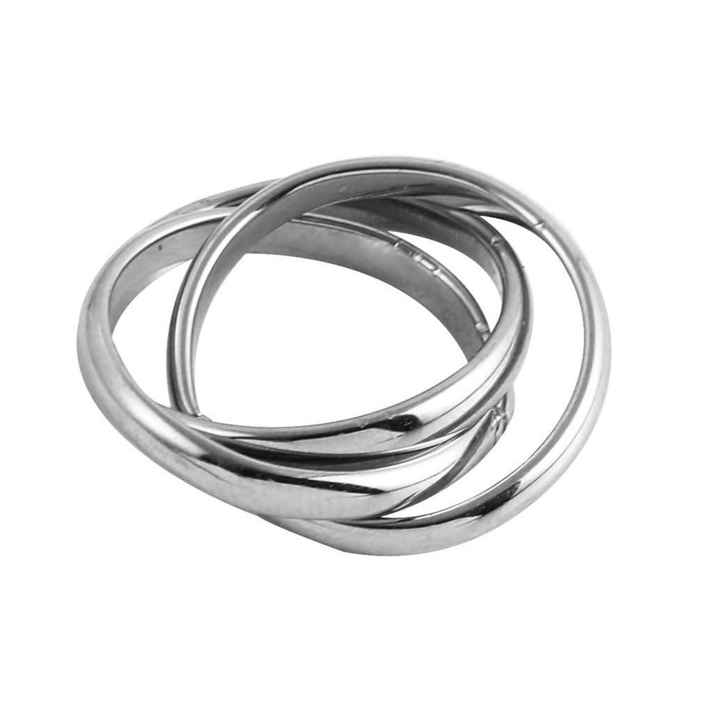 ESTELLA: Triple Banded Interconnected Stack Ring in Silver