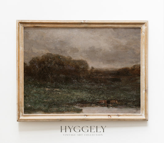 Vintage Moody Field Landscape Art Print L0135