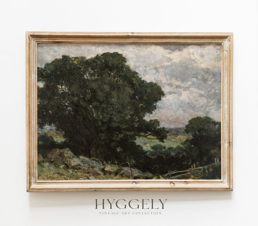 Vintage Moody Sunrise Landscape Art Print L0137